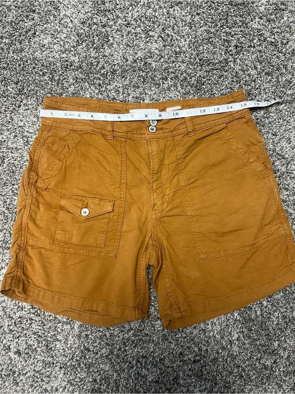 Anthropologie The Wanderer Mustard Brown Shorts Size 27 Cargo Shorts - Picture 4 of 7